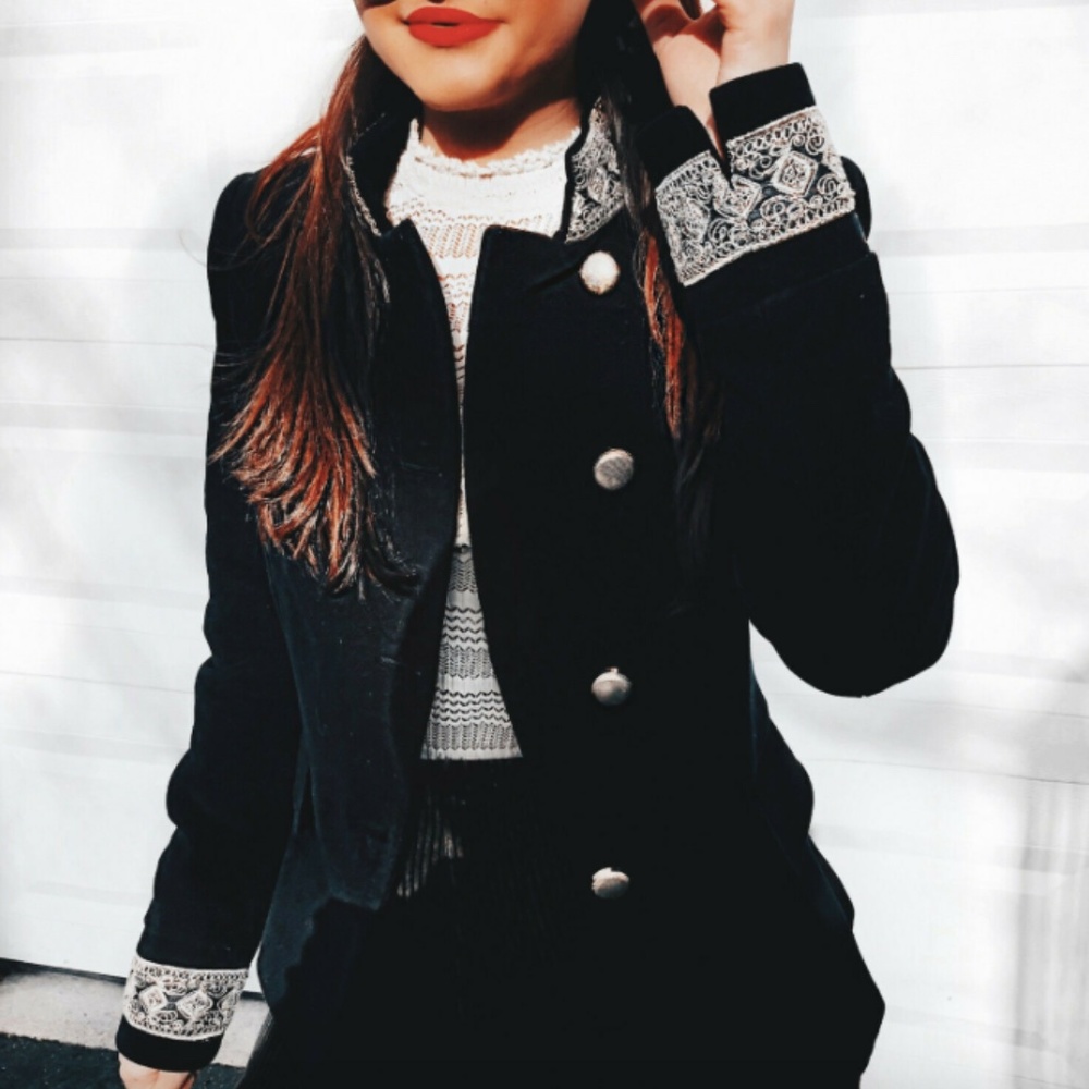 Zara Black Velvet Blazer / Jacket